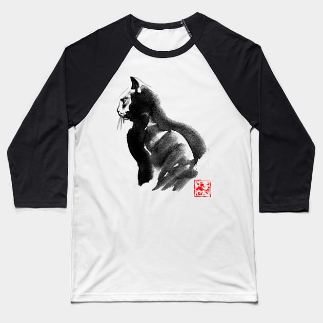 strong cat Baseball T-Shirt by pechane